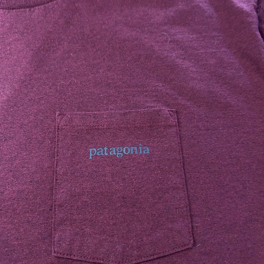 PATAGONIA Men's Line Logo Ridge Pocket Responsibili- Tee Barn Red‎ XL - Picture 6 of 10